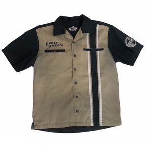 Harley Davidson biker button up collared shirt